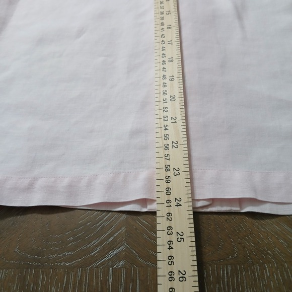 Jamaica Bay Women Shirt 100% Linen Sz L Button Up Short Sleeve Pale Pink - Picture 10 of 12